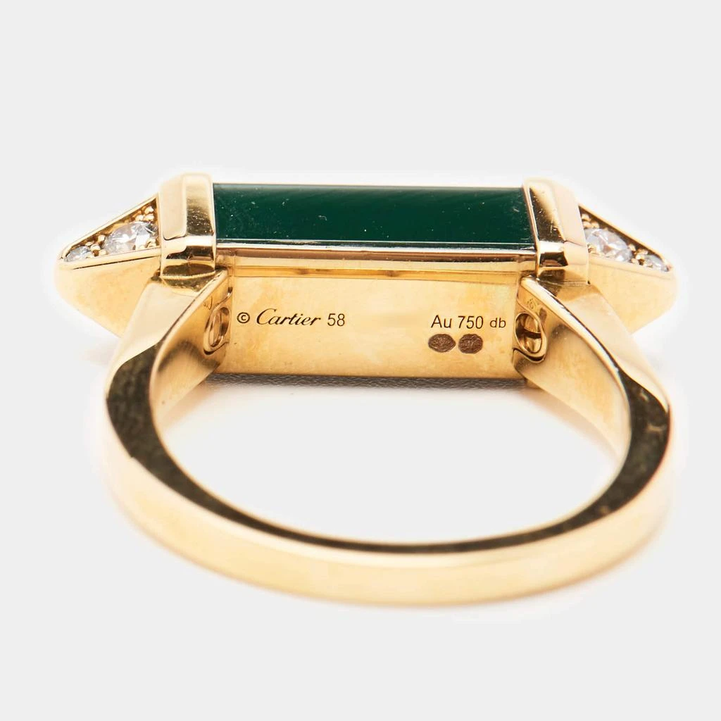 Cartier Cartier Les Berlingots de Cartier Malachite Diamonds 18k Yellow Gold Ring Size 58 6