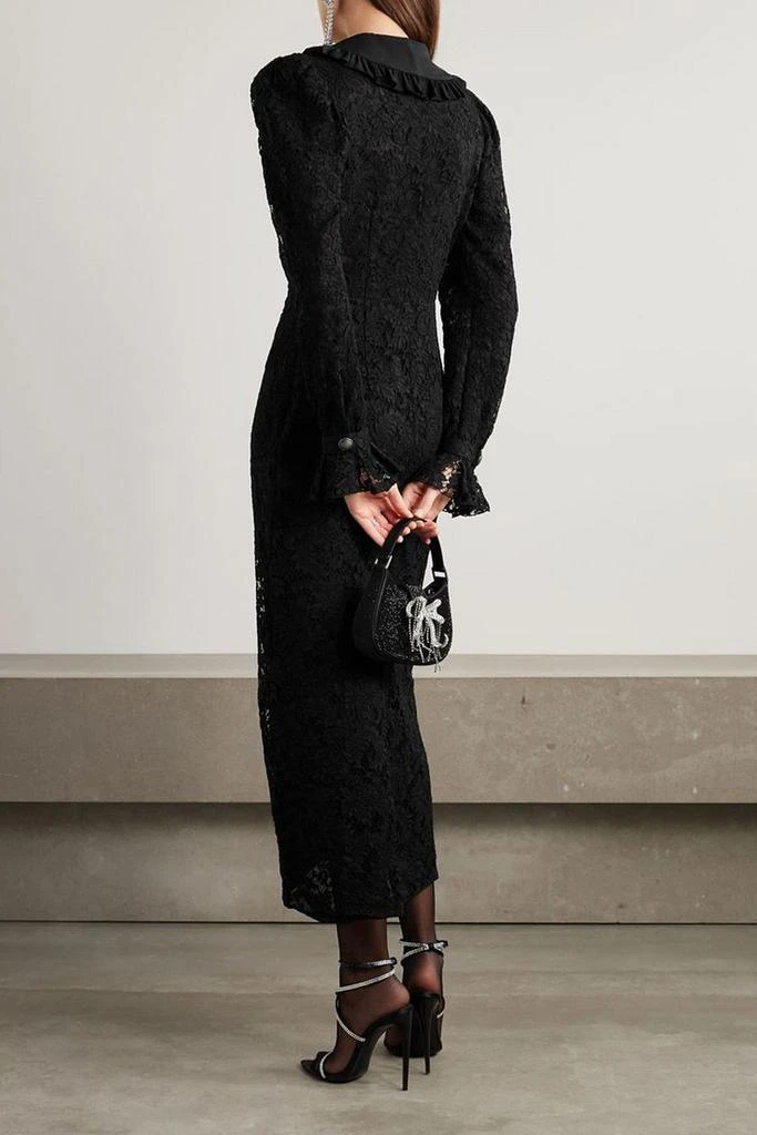 Alessandra Rich Silk-trimmed ruffled lace maxi dress 3