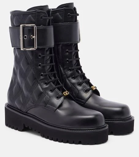 Valentino Quiltie 67 leather combat boots 1
