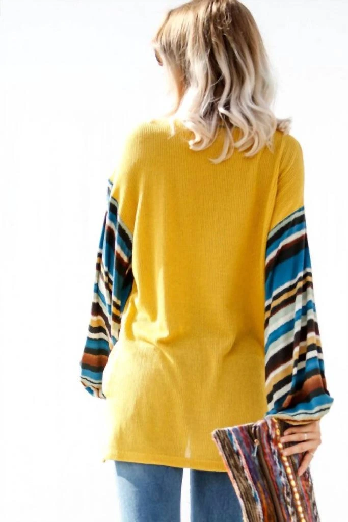 My Story My Story - Tribal Striped Sleeve Knit Top 4