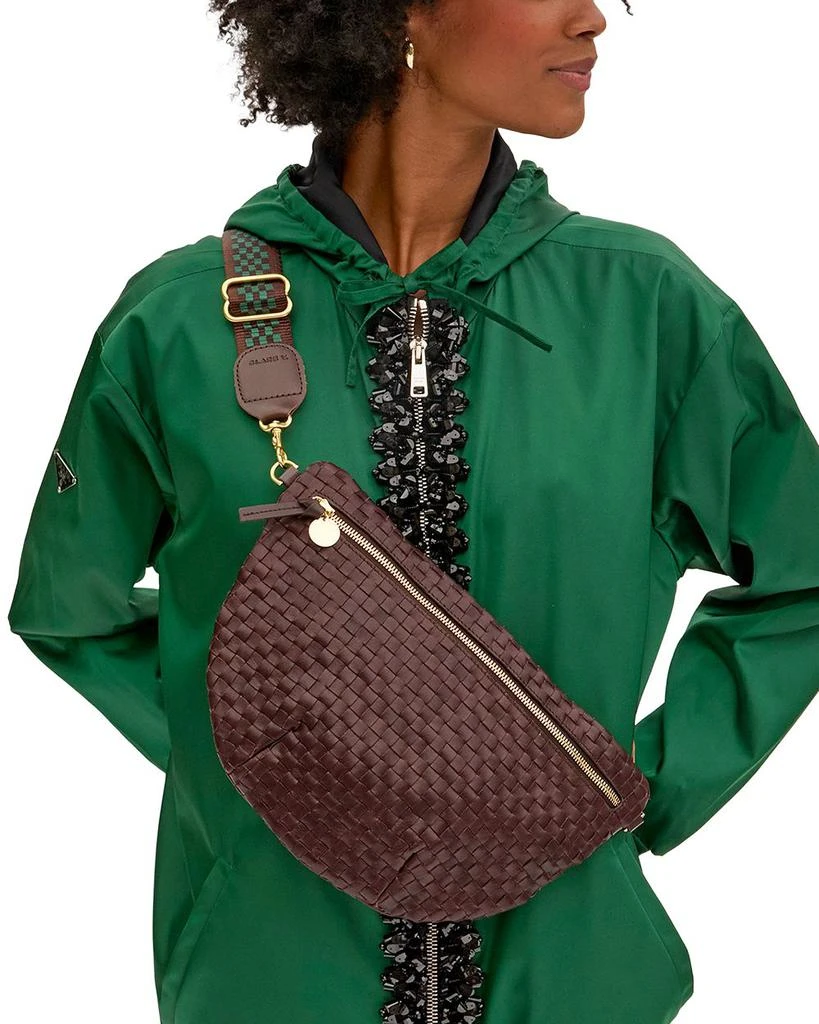 Clare V Grande Woven Checker Leather Fanny Pack 2