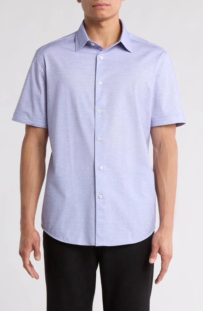 BUGATCHI Miles OoohCotton® Solid Short Sleeve Button-Up Shirt 1