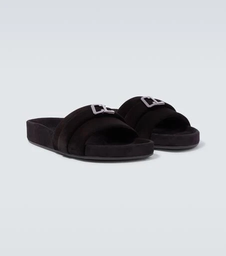 Christian Louboutin Varsimule Bizz logo suede slides 