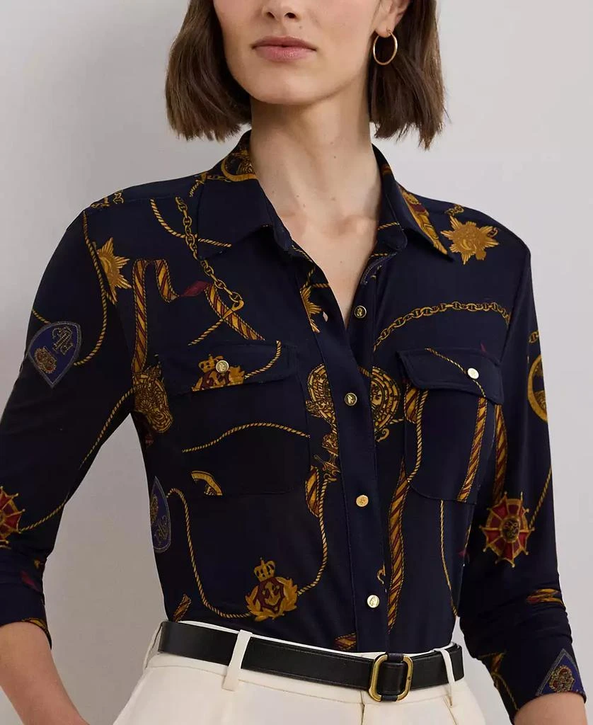 Ralph Lauren Women's Slim-Fit Belting-Print Jersey Shirt 3