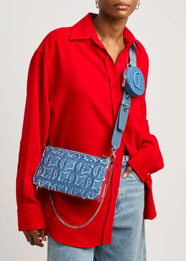 Christian Louboutin Loubila distressed denim cross-body bag 5