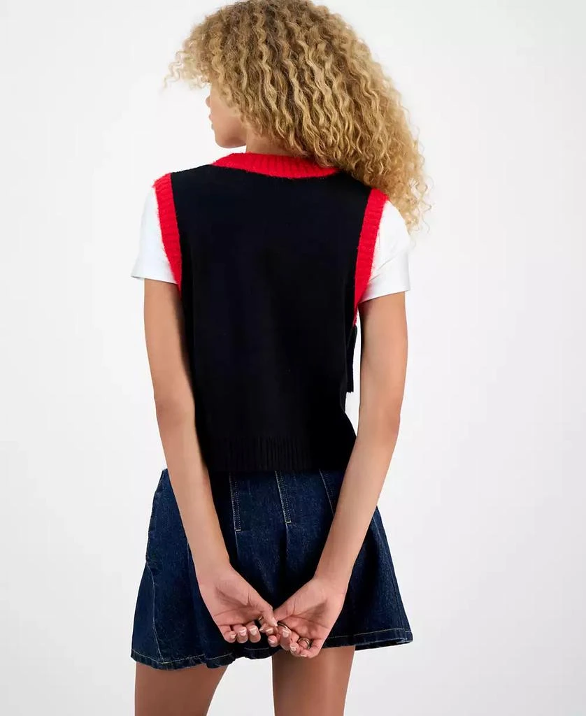 Hooked Up by IOT Juniors
 Rudolph Sleeveless Holiday Sweater Vest 2