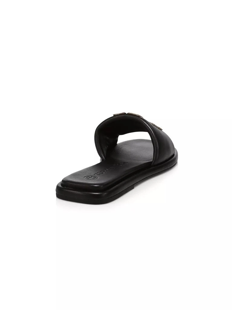 Tory Burch Double-T Monogram Padded Leather Slide Sandals 2