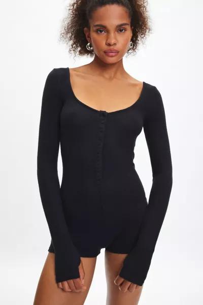 Out From Under Out From Under Lounge Around Knit Henley Romper