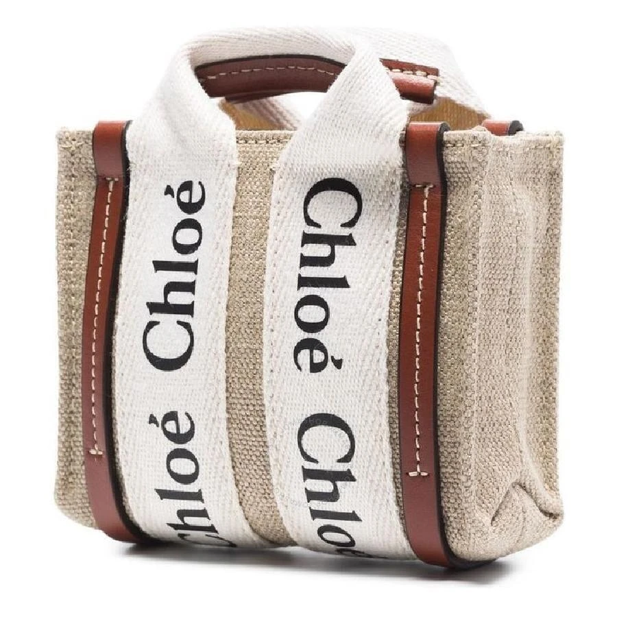 Chloé Nano Woody Linen Canvas Tote 1