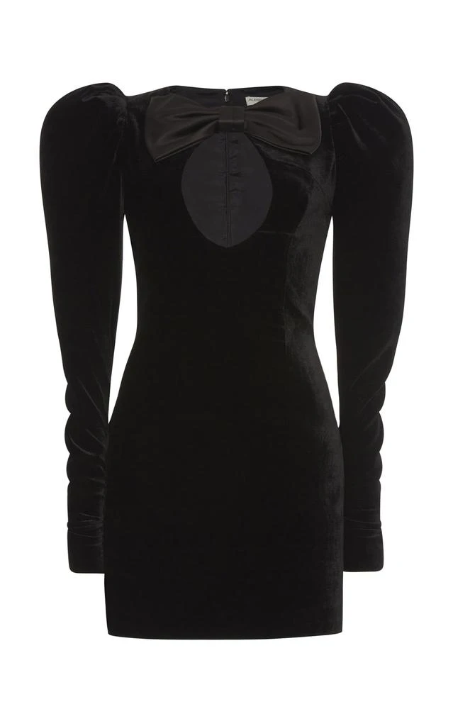 Alessandra Rich Alessandra Rich - Bow-Detailed Velvet Mini Dress - Black - IT 40 - Moda Operandi 1