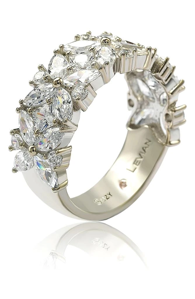 Suzy Levian Multicut Cubic Zirconia Floral Eternity Ring 5
