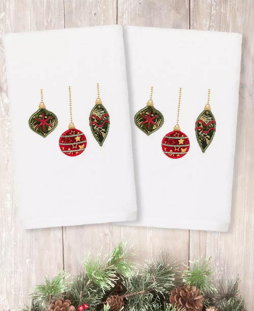 Linum Home Textiles Christmas Ornaments Embroidered 100% Turkish Cotton 2-Pc.
