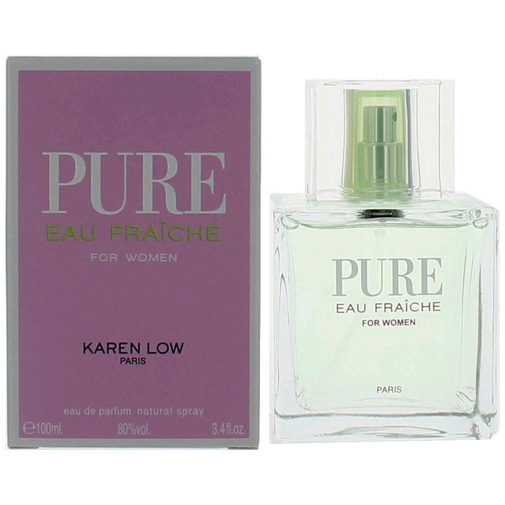 KAREN LOW 2pcs Pure Eau Fraiche by , 3.4 oz Eau De Parfum Spray for Women