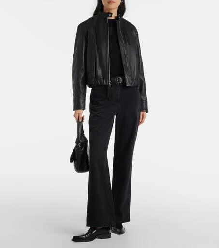 Vince Cropped leather bomber jacket 2