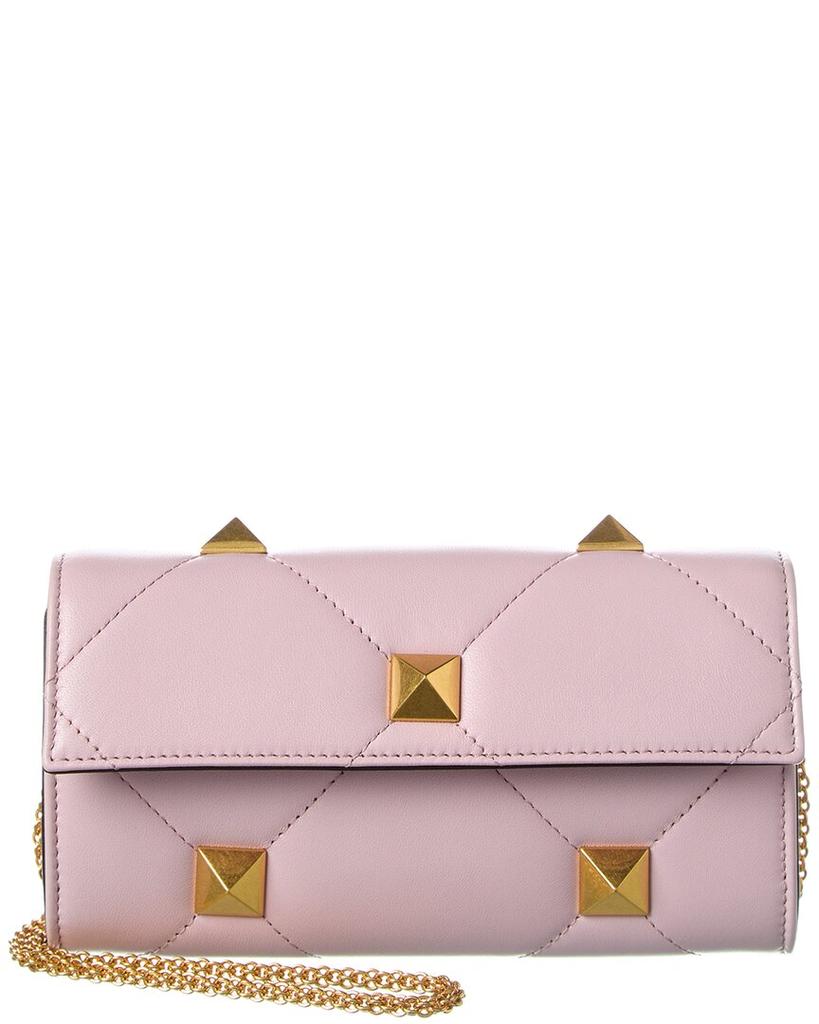 Valentino Valentino Roman Stud Leather Wallet On Chain