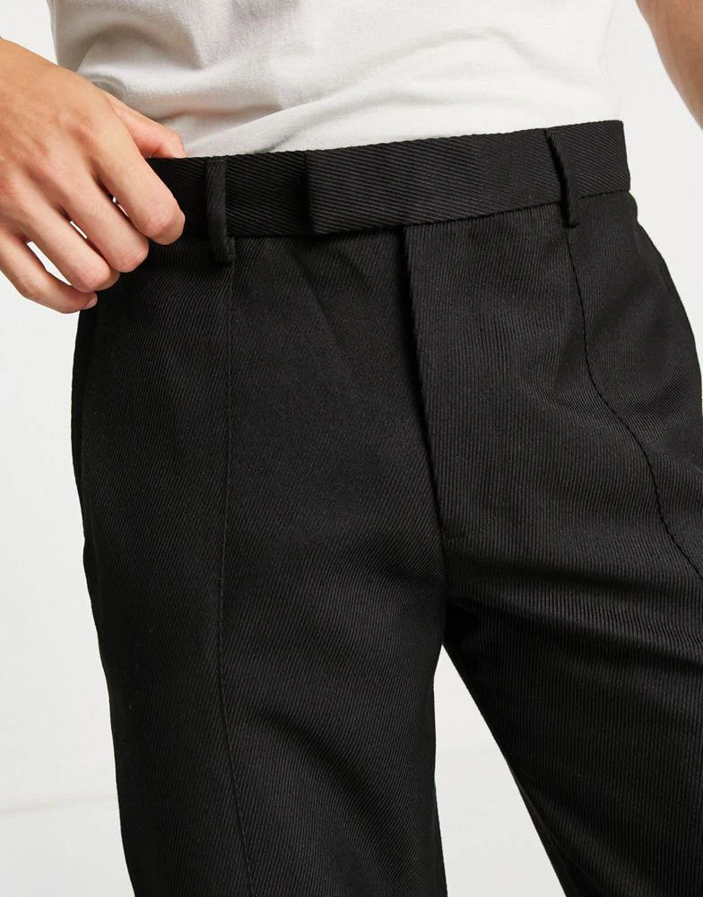 Topman Topman straight stacker trousers in black 3