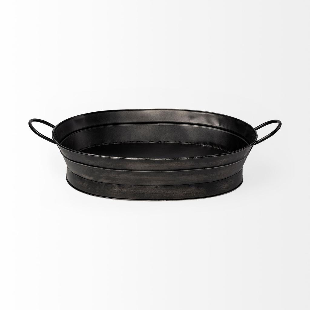 Hivvago Vintage Black Metal Storage Basket