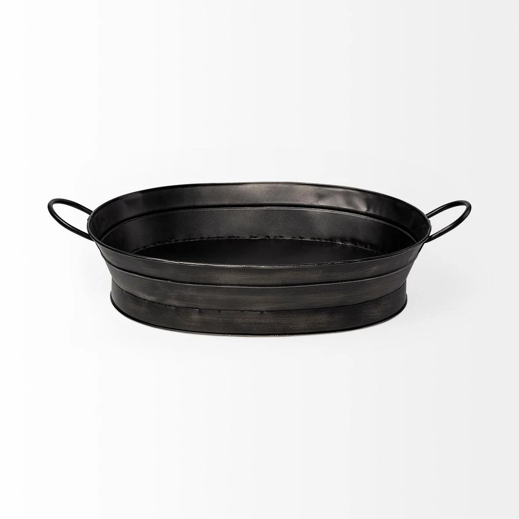 Hivvago Vintage Black Metal Storage Basket 1