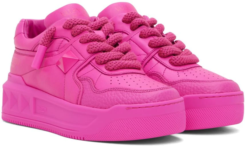 Valentino Pink One Stud XL Nappa Leather Sneakers 4