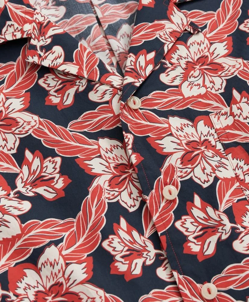 Brooks Brothers Cotton Short Sleeve Camp Collar Shirt In Voyager Print 2