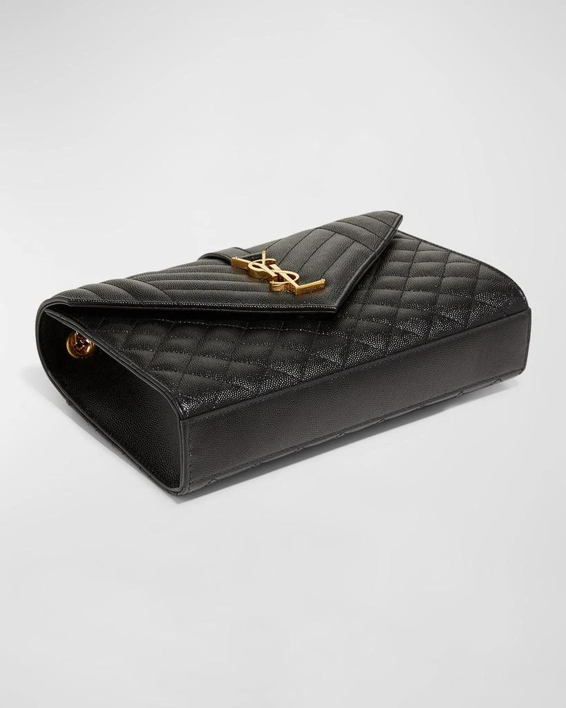 Yves Saint Laurent Envelope Triquilt Medium YSL Shoulder Bag in Grained Leather 8
