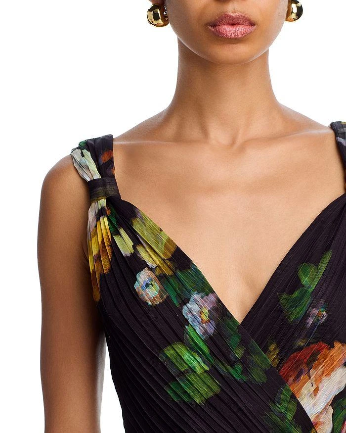 chinese dress ladies PinkBlush Aqua Floral Sleeveless Maxi Dress