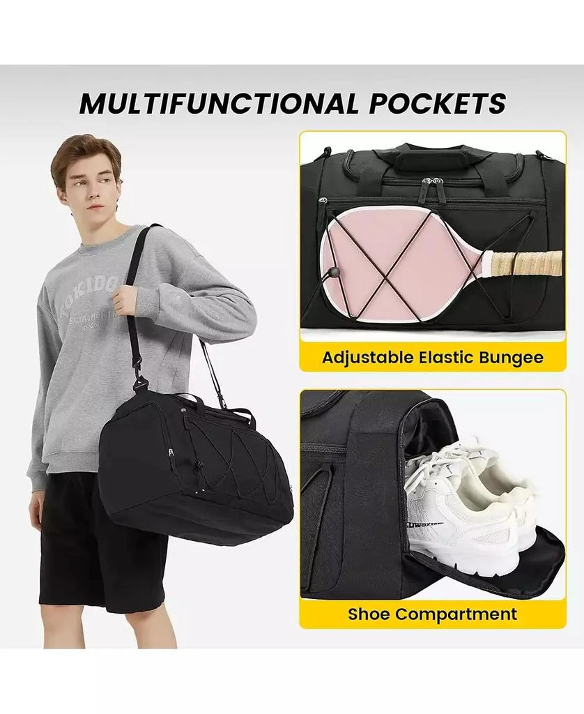 Urtala Gym Bag for Men - 21 Inches Duffle Bag for Travel Lightweight Duffel Bag with Shoe Compartment Personal Item Travel Bag Weekender Bag for Travel Sports Gym - Black 4