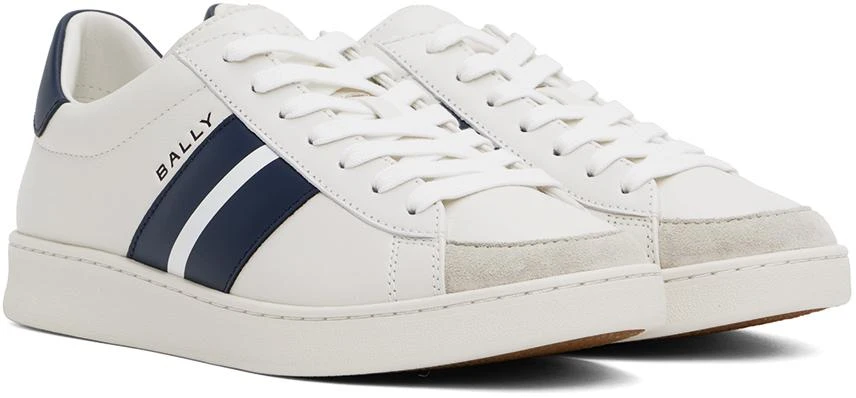 Bally White & Navy Tennis Sneakers 4