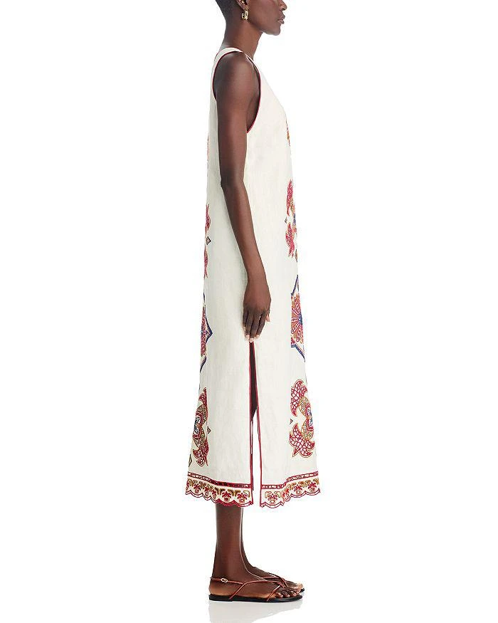 Farm Rio Marys Tiles Off White Richilieu Sleeveless Midi Dress 5