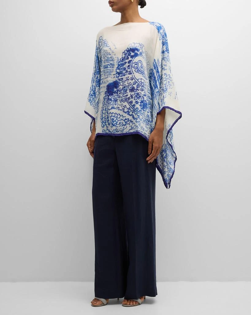 Rani Arabella Paisley Cashmere-Blend Printed Poncho 3