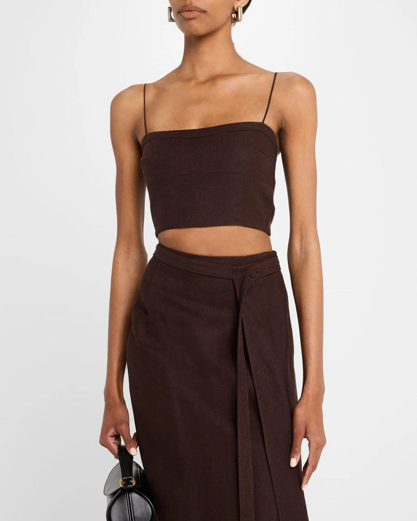 ADAM LIPPES Bex Fitted Linen Top 4