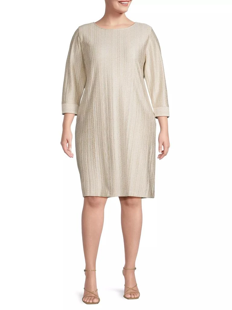 Caroline Rose Golden Glow Textured Knit Knee-Length Dress 2