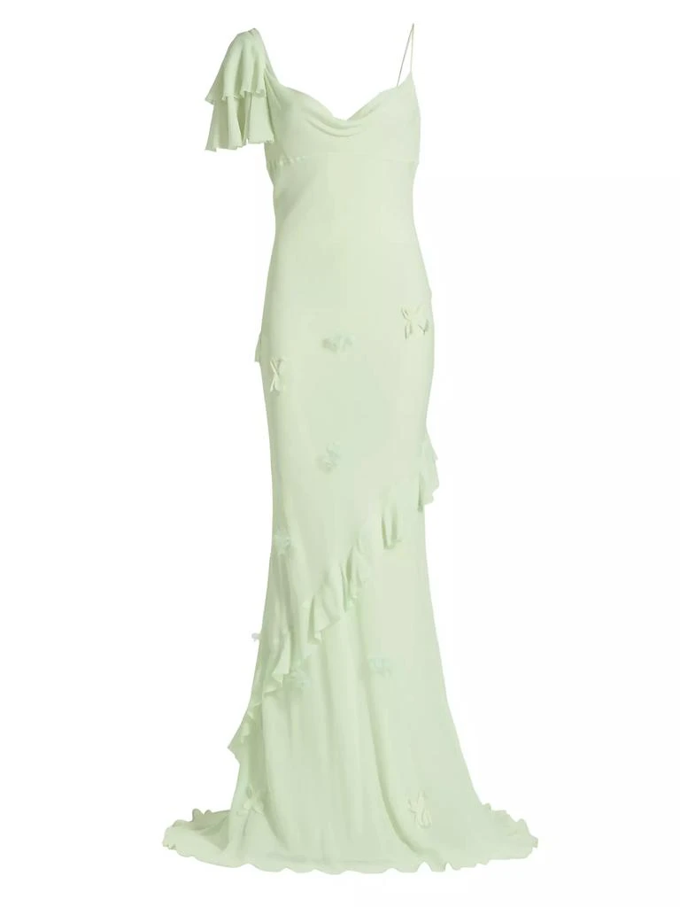 Self Portrait Georgette Floral-Appliqué Maxi Dress 1