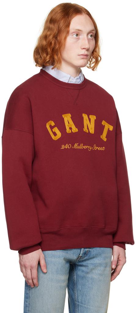 GANT 240 MULBERRY STREET Red Embroidered Sweatshirt