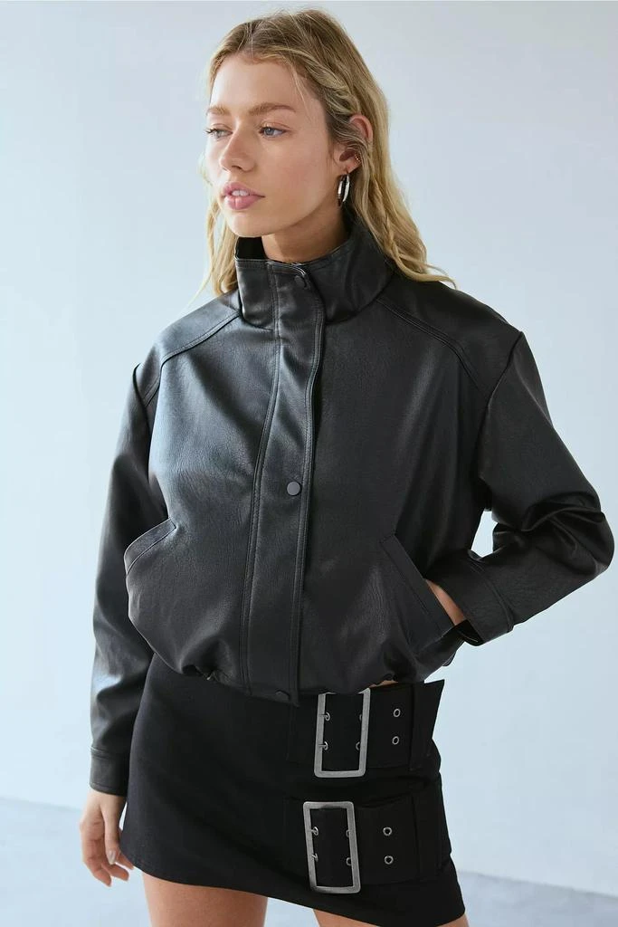 Silence + Noise Silence + Noise Chloe Faux Leather Bomber Jacket 3