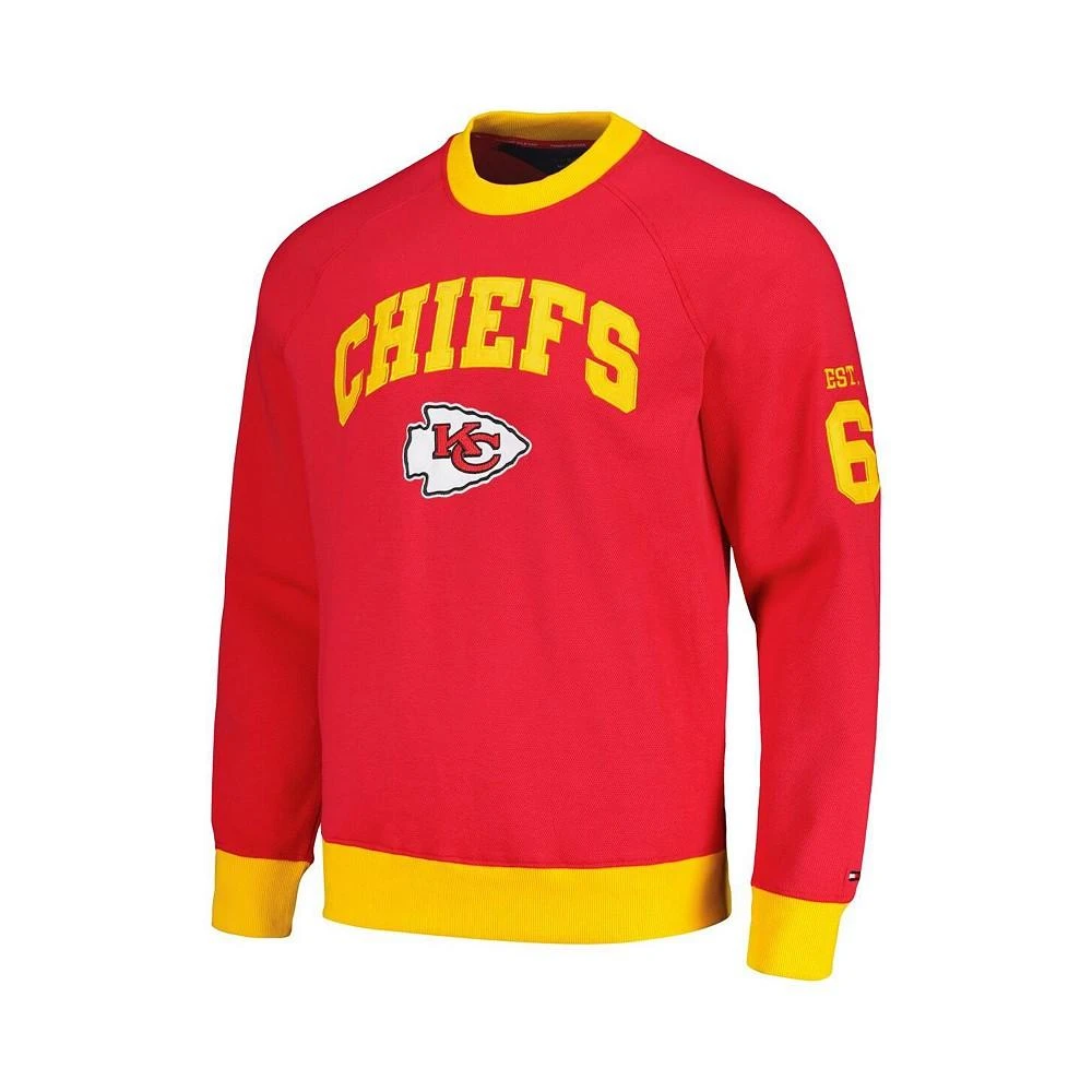 Tommy Hilfiger Men's Red, Gold Kansas City Chiefs Reese Raglan Tri-Blend Pullover Sweatshirt 2