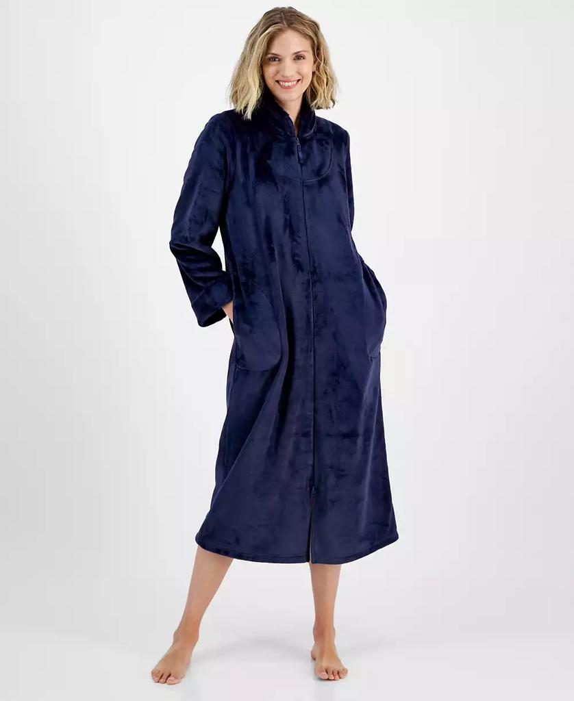 Charter Club Women's Long Plush Zip-Front Robe, Created for Macy's