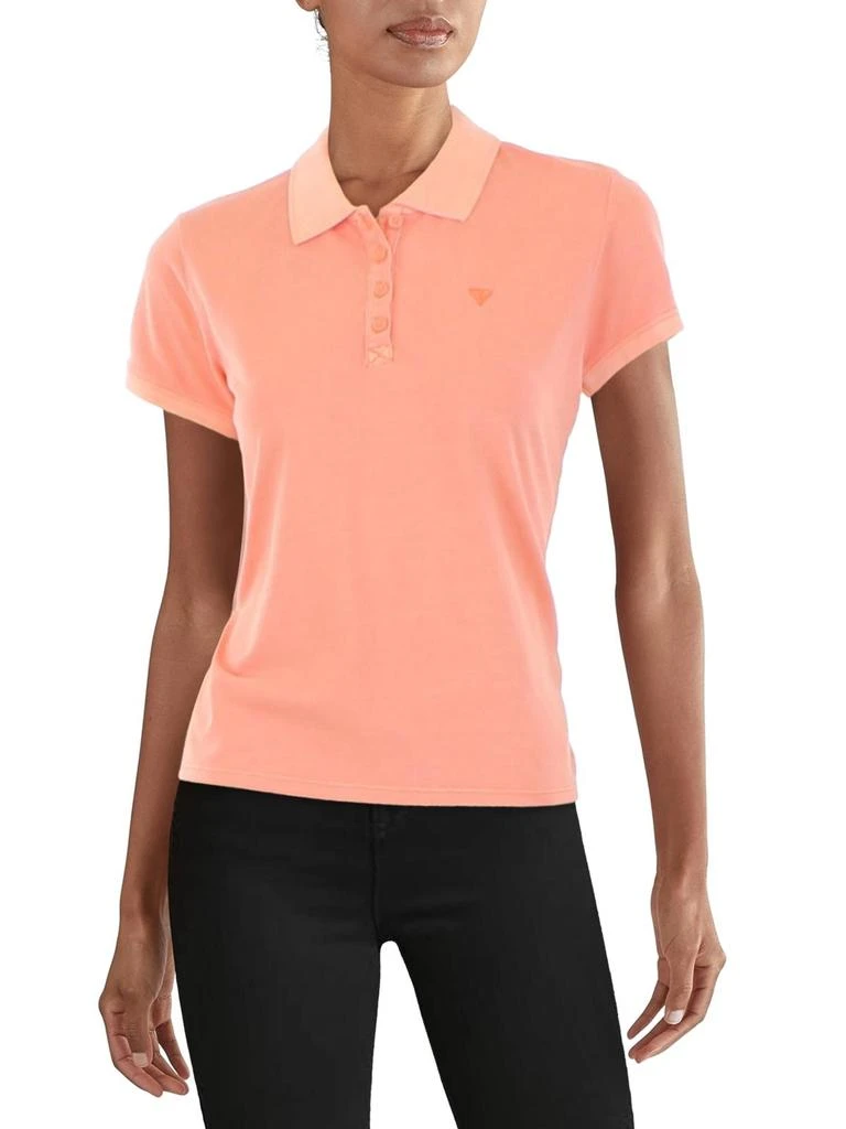 GUESS Womens Cotton Collar Polo Top 2