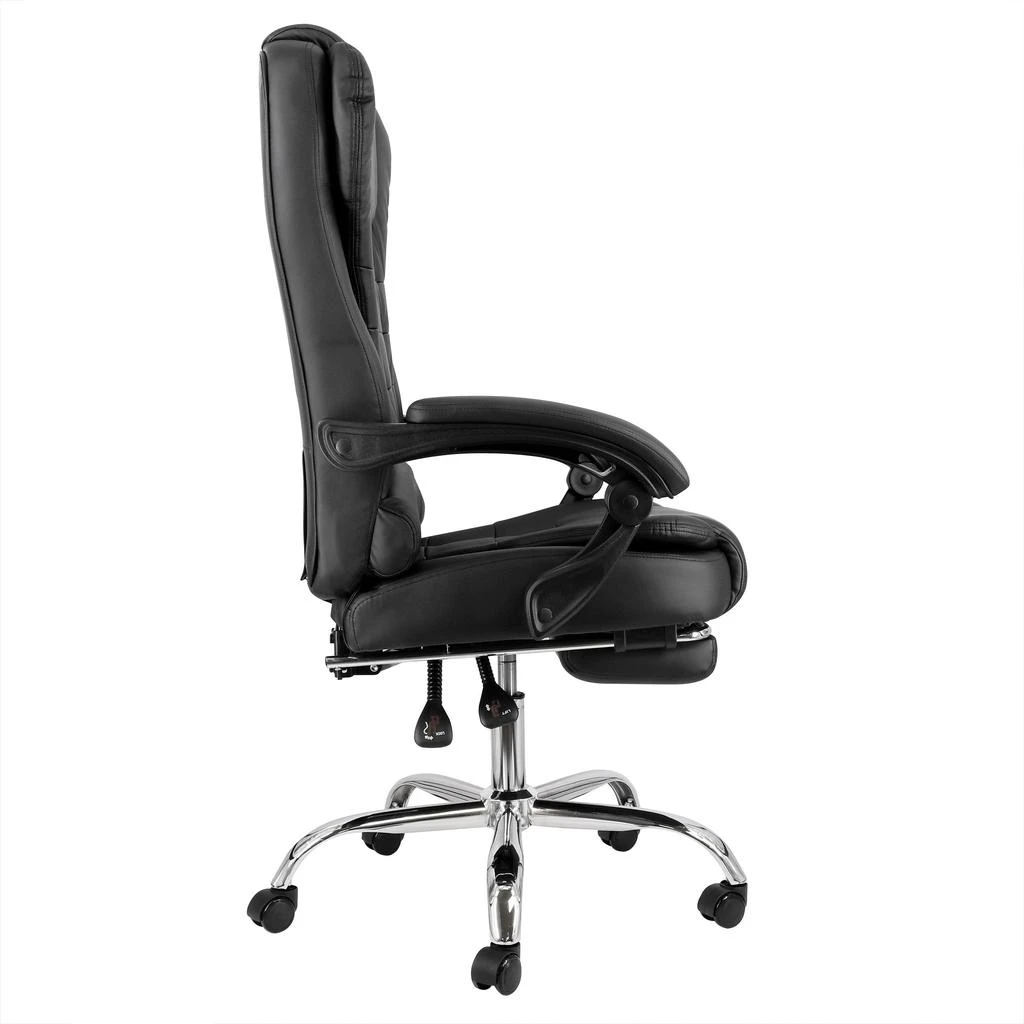 Elama High Back Adjustable Faux Leather Office Chair in Black with Adjustable Footrest 2