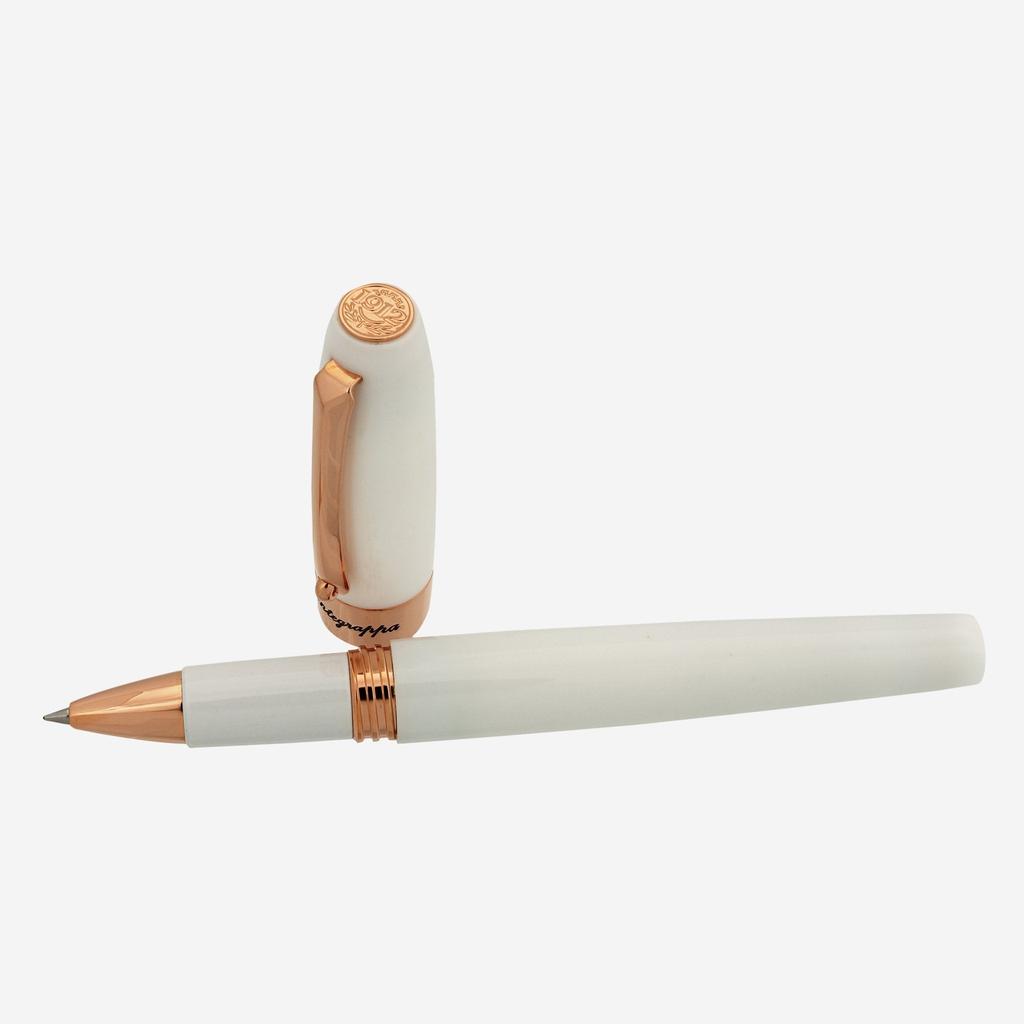 Montegrappa Montegrappa Fortuna White with Rose Trim Rollerball Pen ISFORRRH