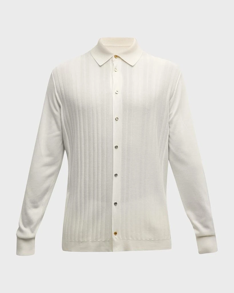 Stefano Ricci Men's Knit Button-Down Shirt 1