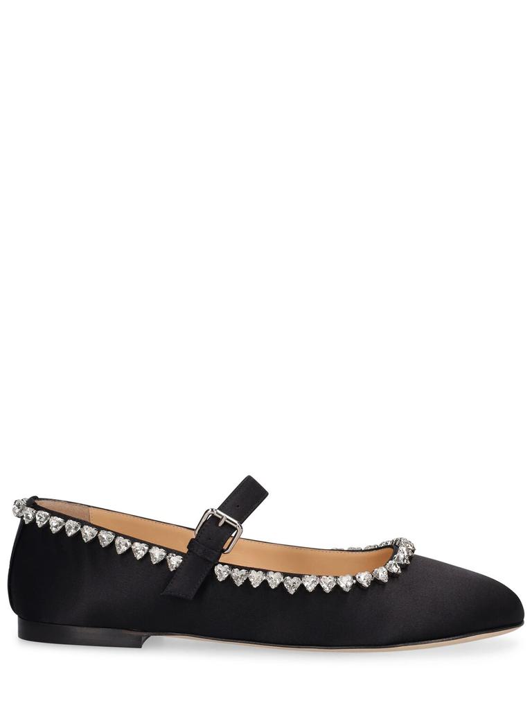 フラットシューズ MACH & MACH 'Crystal Net' ballet flats Crystal - Women's Black Net Flats Black with Strass – MACH