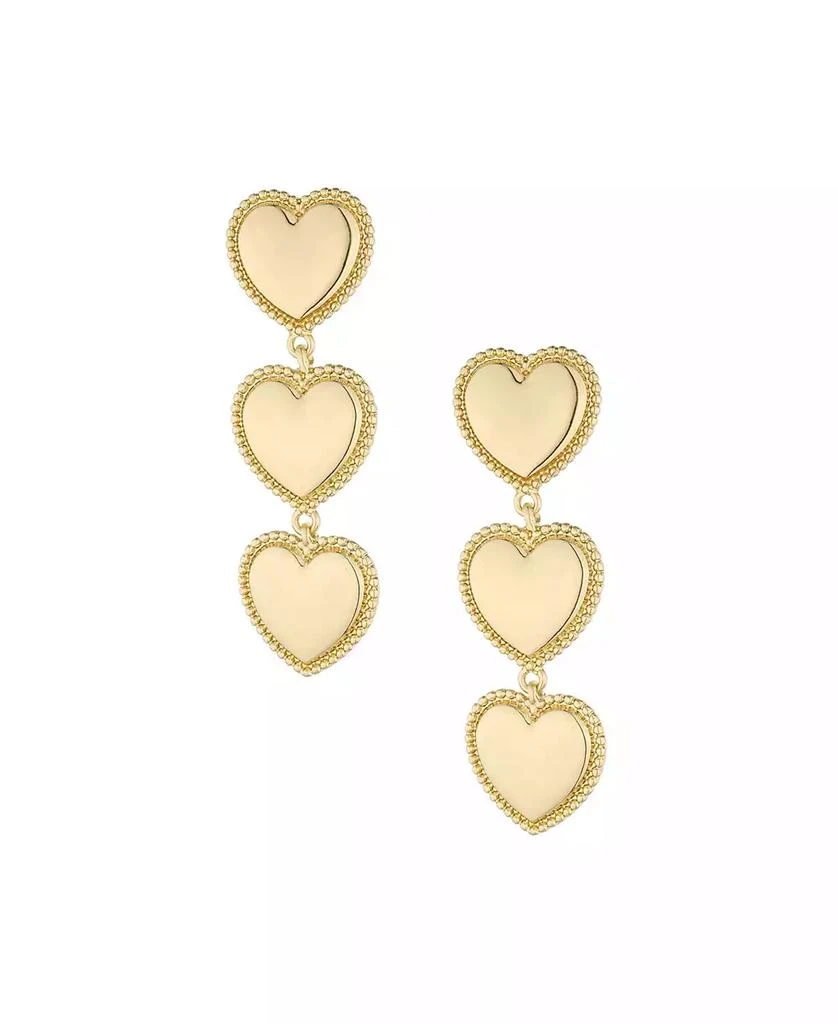 Ettika Jewelry 18k Gold-Plated Heart Triple Drop Earrings 1