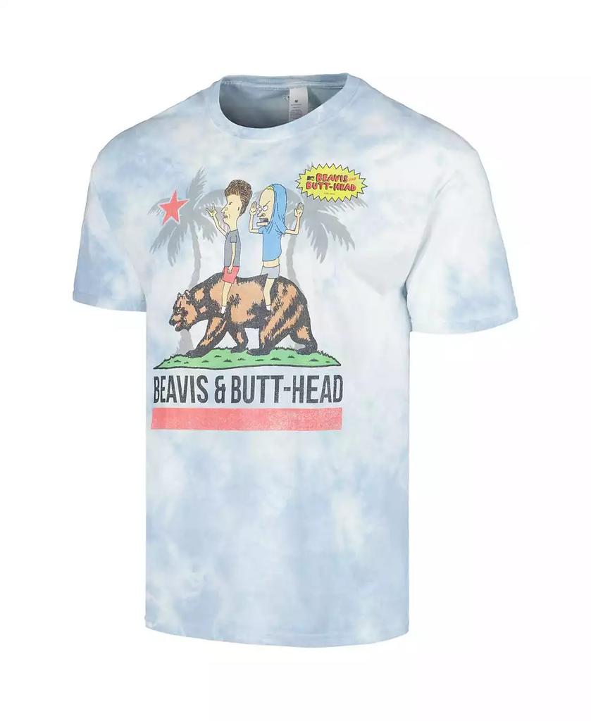 Mad Engine Men's and Women's White Beavis and Butt-Head Riding Cali Bear Graphic T-shirt