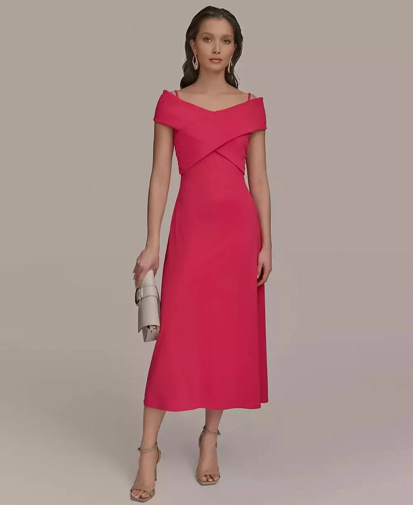 Donna Karan Women's Criss-Cross Off-Shoulder Dress 1
