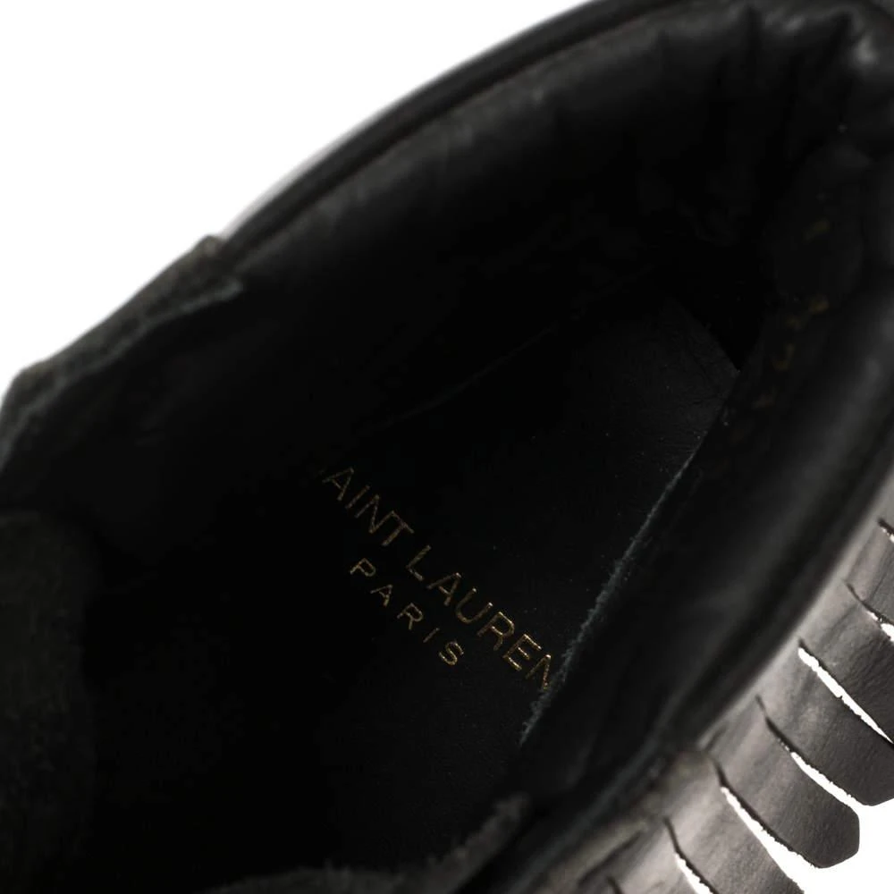 Yves Saint Laurent Saint Laurent Black Leather Classic Court Fringe Sneakers Size 36 7