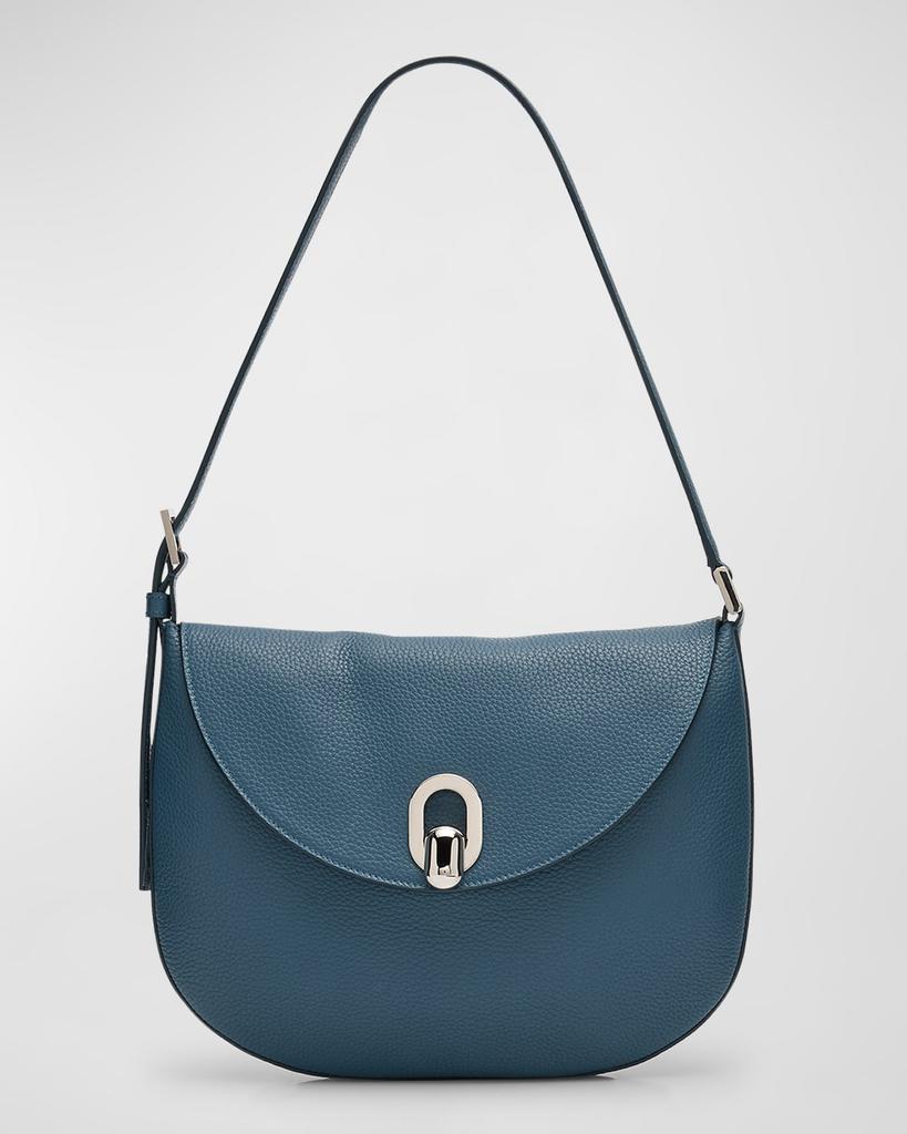 SAVETTE Tondo Small Grain Leather Hobo Bag