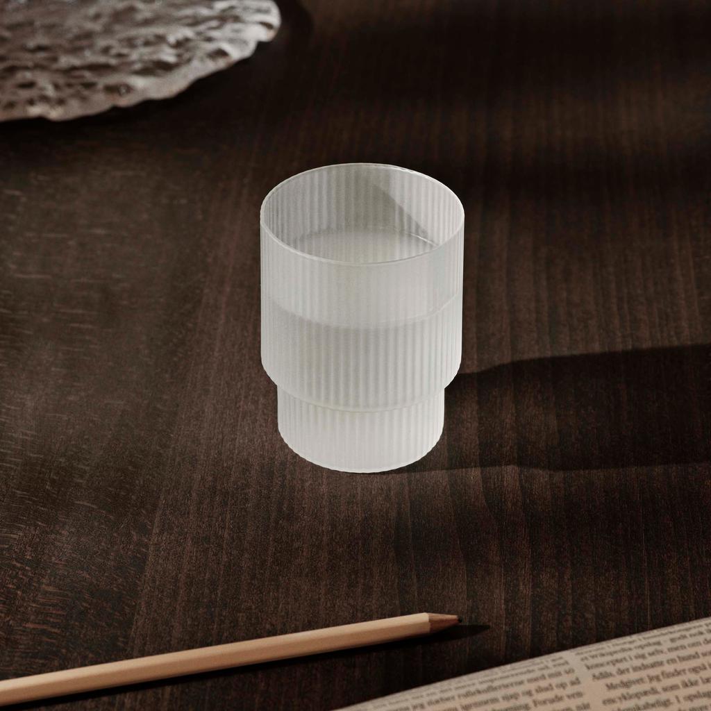 Ferm Living Ferm Living Ripple Glasses - Set of 4 - Frosted