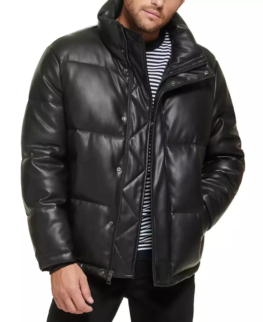 Calvin Klein Men's Faux Leather Classic Puffer Jacket 13