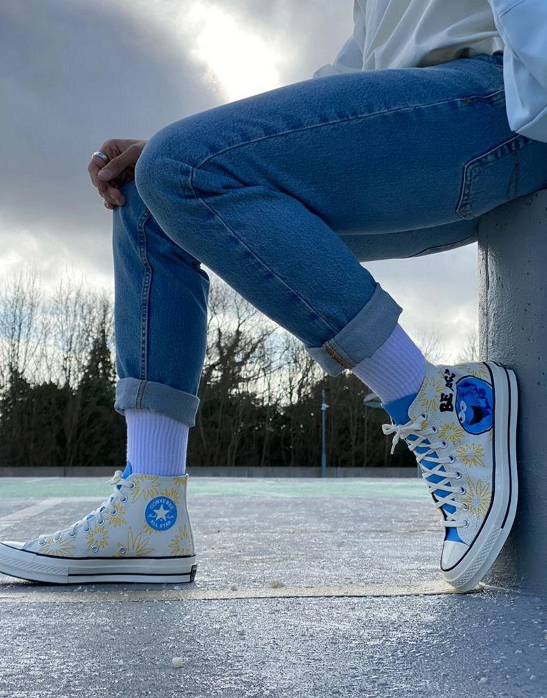 Converse Converse Chuck 70 Hi Much Love printed trainers in white and yellow 3